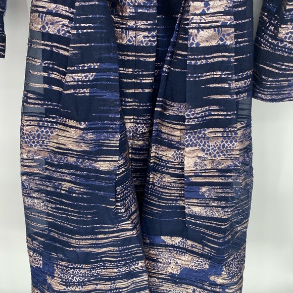 Teri Jon Blue and Gold Dress Size 10 - Picture 8 of 9